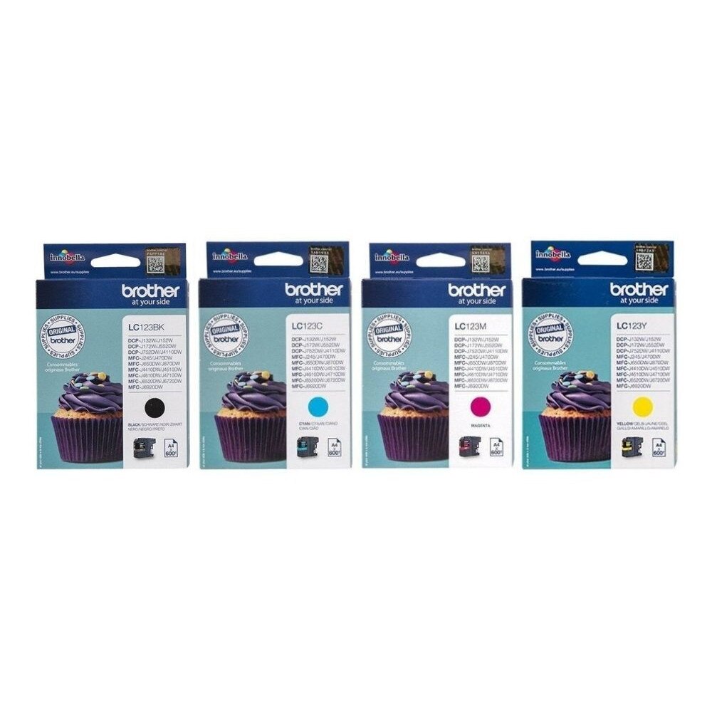 Set Cartus cerneala Brother Original LC123BK Negru LC123C Cyan LC123M Magenta LC123Y Galben 2400 pagini