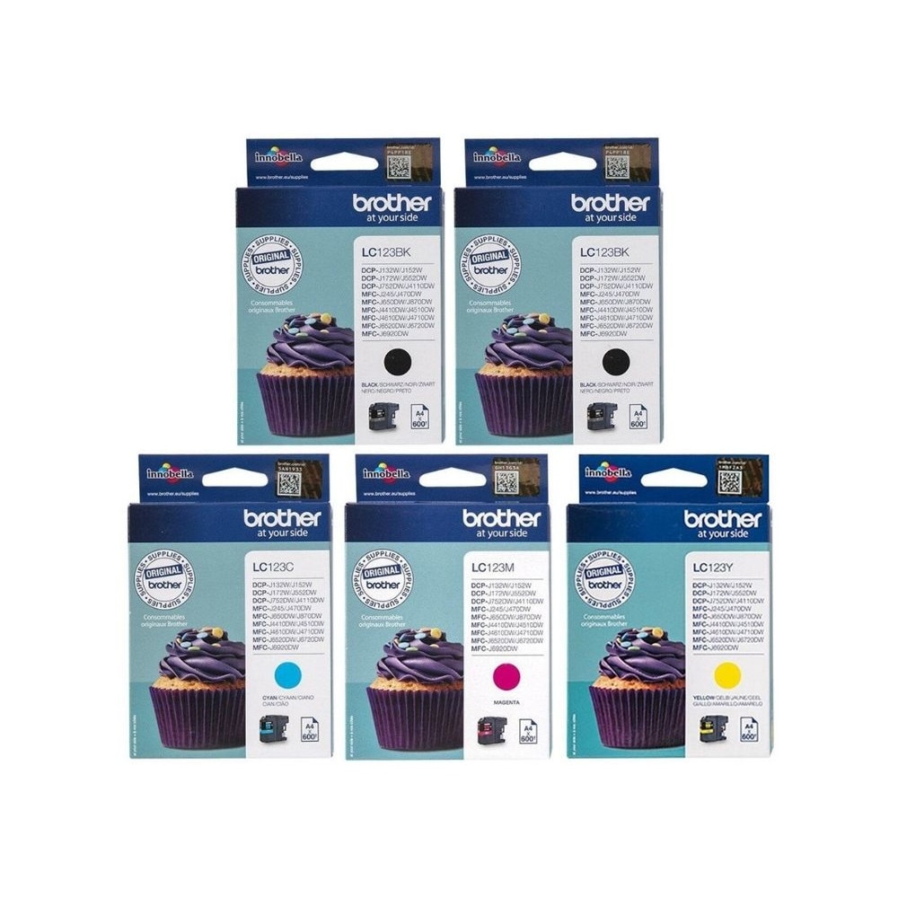 Set Cartus cerneala Brother Original 2xLC123BK Negru LC123C Cyan LC123M Magenta LC123Y Galben 3000 pagini
