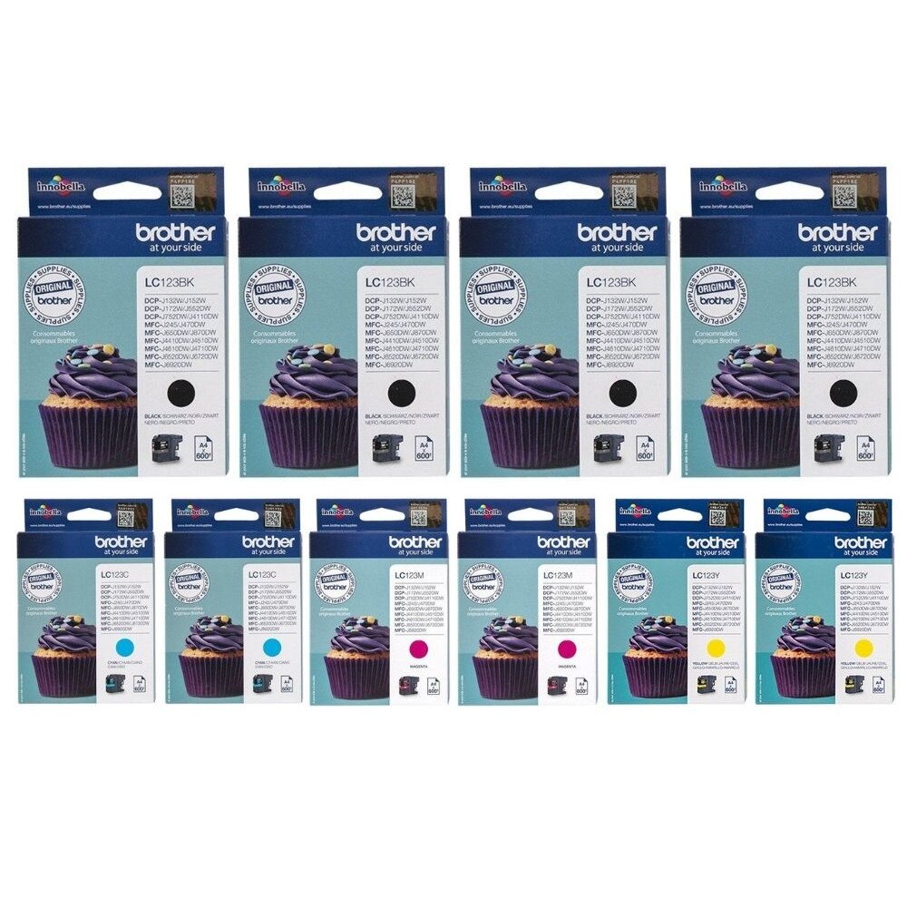 Set Cartus cerneala Brother Original 4x LC123BK Negru 2x LC123C 2x LC123M Magenta 2x LC123Y Galben 6000 pagini