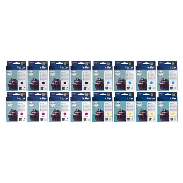 Set Cartus cerneala Brother Original 4x LC123BK Negru 4x LC123C Cyan 4x LC123M Magenta 4x LC123Y Galben 9600 pagini