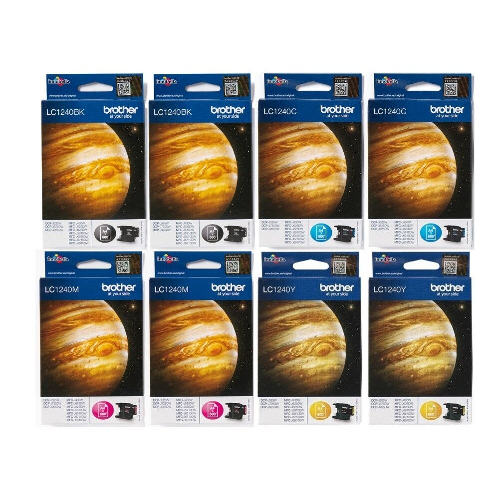 Set Cartus cerneala Brother Original 2x LC1240BK Negru 2x LC1240C Cyan 2x LC1240M Magenta 2x LC1240Y Galben 4800 pagini