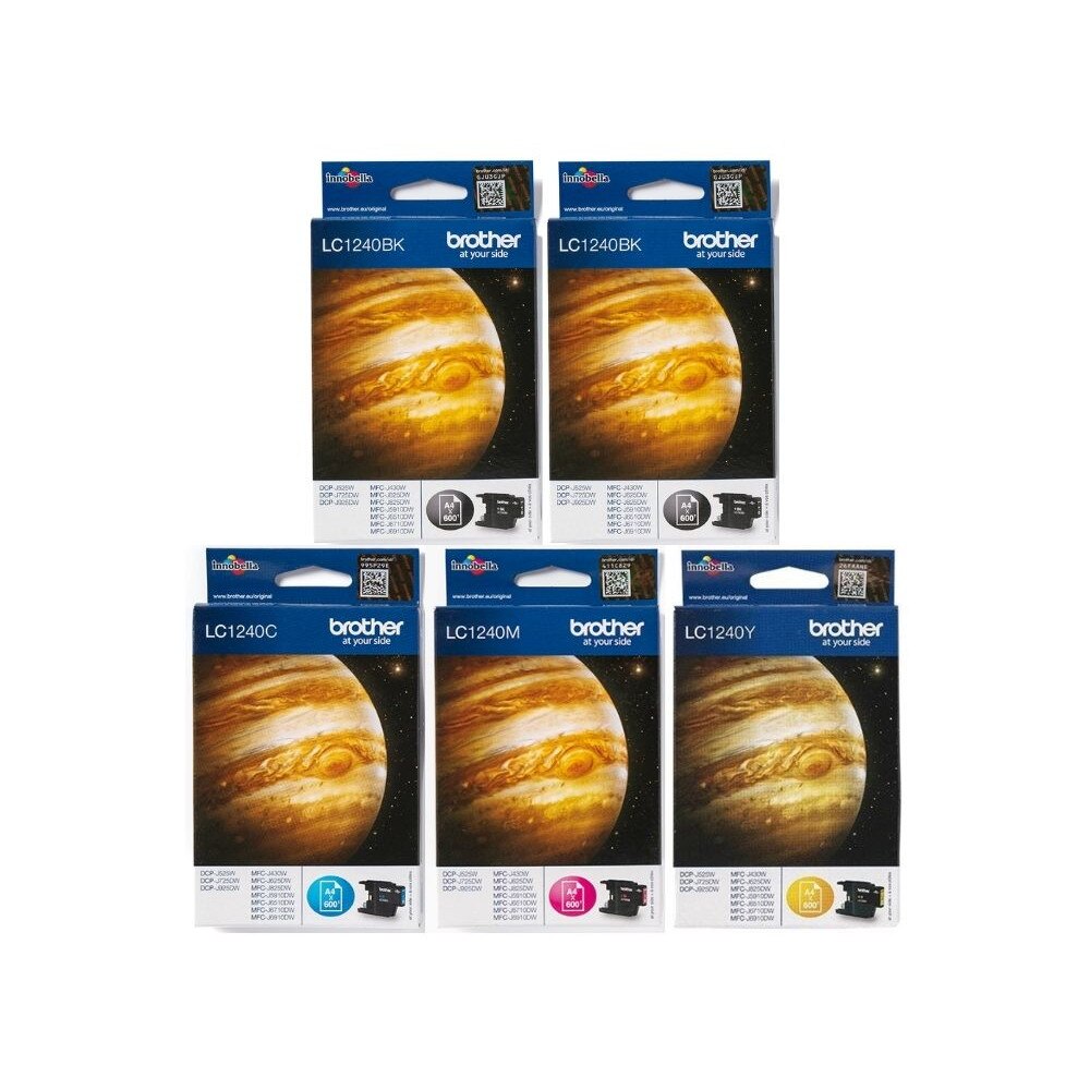 Set Cartus cerneala Brother Original 2xLC1240BK Negru LC1240C Cyan LC1240M Magenta LC1240Y Galben 3000 pagini