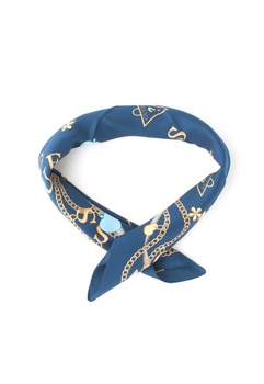 Esarfa patrata de matase cu logo, Guess, Bleumarin, 50x 50 cm Esarfa patrata de matase cu logo, Guess, Bleumarin, 50x 50 cm