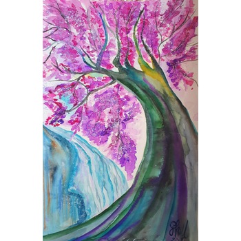 Tablou Arborele Vietii, pictat manual de Artemisia dimensiune 32 x 51 cm Tablou Arborele Vietii, pictat manual de Artemisia dimensiune 32 x 51 cm