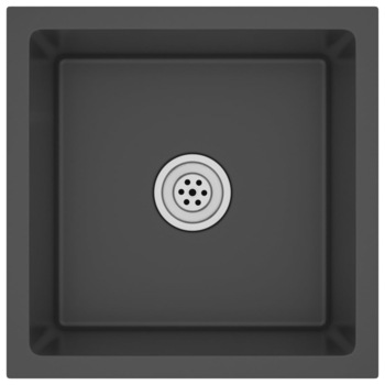 Chiuveta de bucatarie din inox lucrata manual cu scurgator vidaXL, Otel inoxidabil, 400 x 400 x 200 mm, Negru Chiuveta de bucatarie din inox lucrata manual cu scurgator vidaXL, Otel inoxidabil, 400 x 400 x 200 mm, Negru