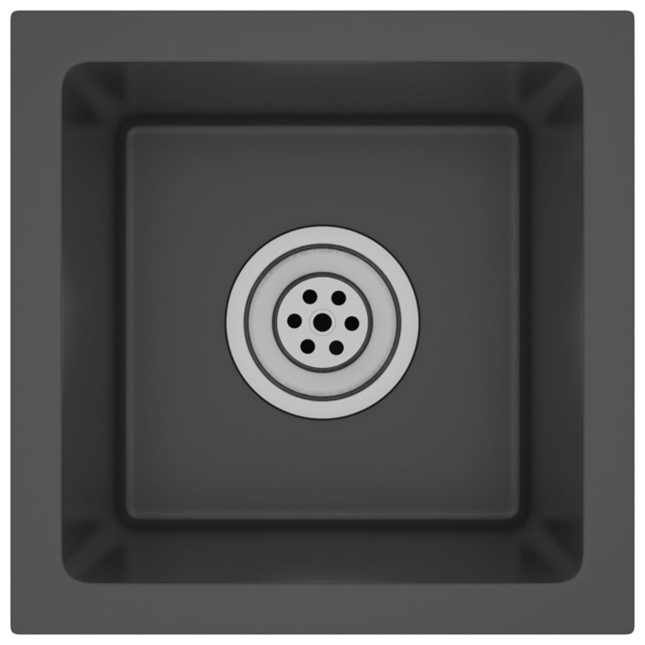 Chiuveta de bucatarie lucrata manual vidaXL, negru, otel inoxidabil, 2.5 kg