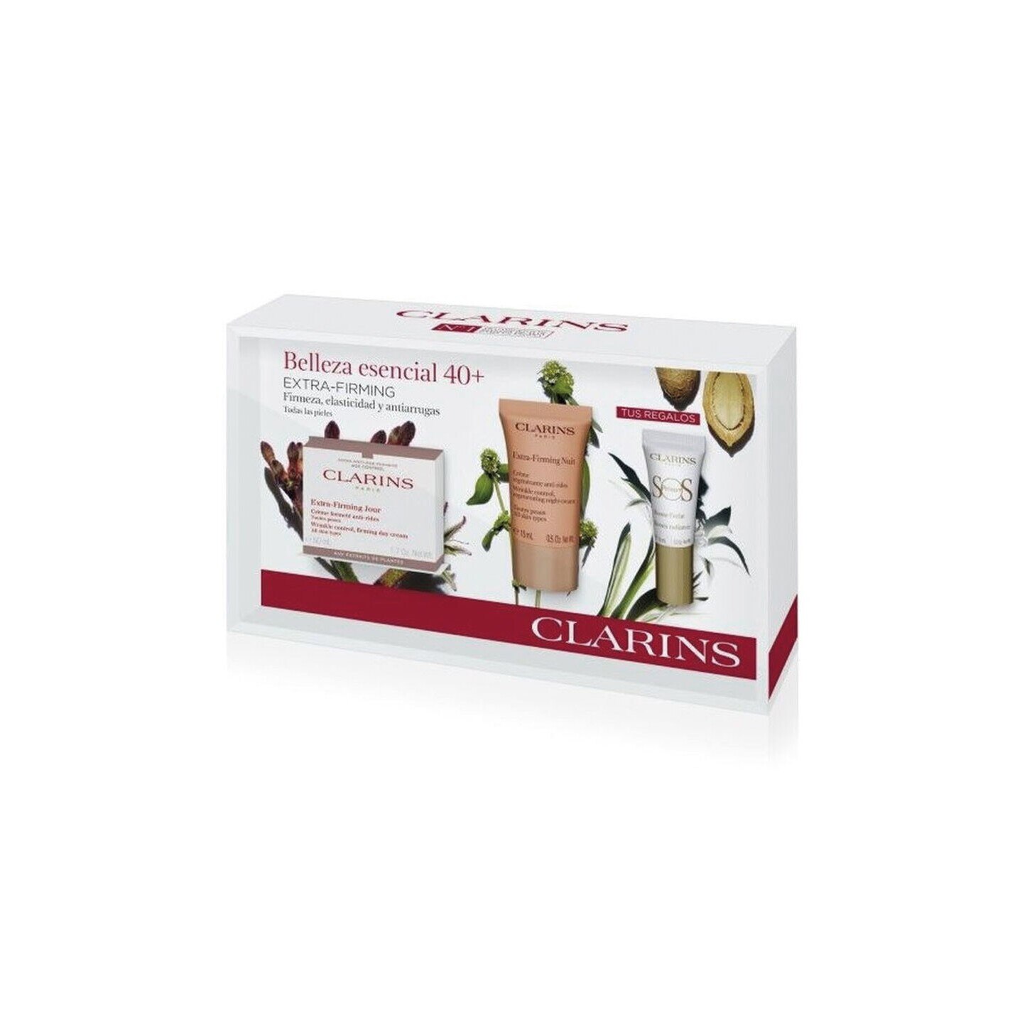 Set Clarins, Crema de zi 50 ml + Crema de noapte 15 ml + Mousse nettoyante 50ml + Geanta