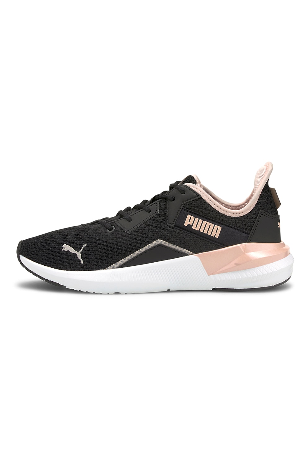 Puma, Pantofi low-top din plasa pentru antrenament Platinum Shimmer, Negru/Roz