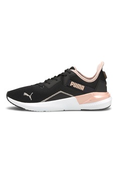 Puma, Pantofi low-top din plasa pentru antrenament Platinum Shimmer, Negru/Roz Puma, Pantofi low-top din plasa pentru antrenament Platinum Shimmer, Negru/Roz