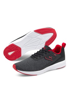 Puma, Pantofi din plasa cu detalii contrastante pentru alergare Comet Evo, Gri inchis/Rosu Puma, Pantofi din plasa cu detalii contrastante pentru alergare Comet Evo, Gri inchis/Rosu