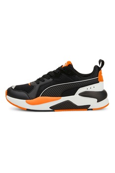 Puma, Pantofi sport cu garnituri din piele ecologica X-Ray, Negru/Oranj Puma, Pantofi sport cu garnituri din piele ecologica X-Ray, Negru/Oranj