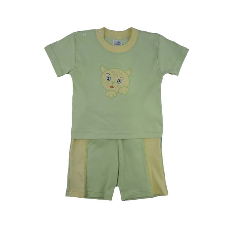 Compleu 2 piese de vara pentru baieti Pifou 32-74V, Verde 74 cm