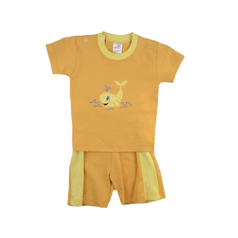 Compleu 2 piese de vara pentru baieti Pifou 80-32G, Galben 80 cm