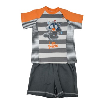 Compleu 2 piese de vara pentru baieti Koala 03-128G, Gri 68 cm Compleu 2 piese de vara pentru baieti Koala 03-128G, Gri 68 cm