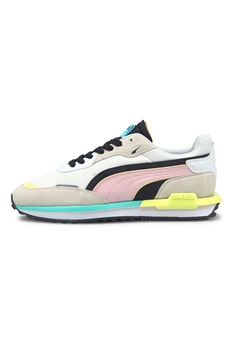 Puma, Pantofi sport din material textil si piele intoarsa City Rider, Multicolora Puma, Pantofi sport din material textil si piele intoarsa City Rider, Multicolora