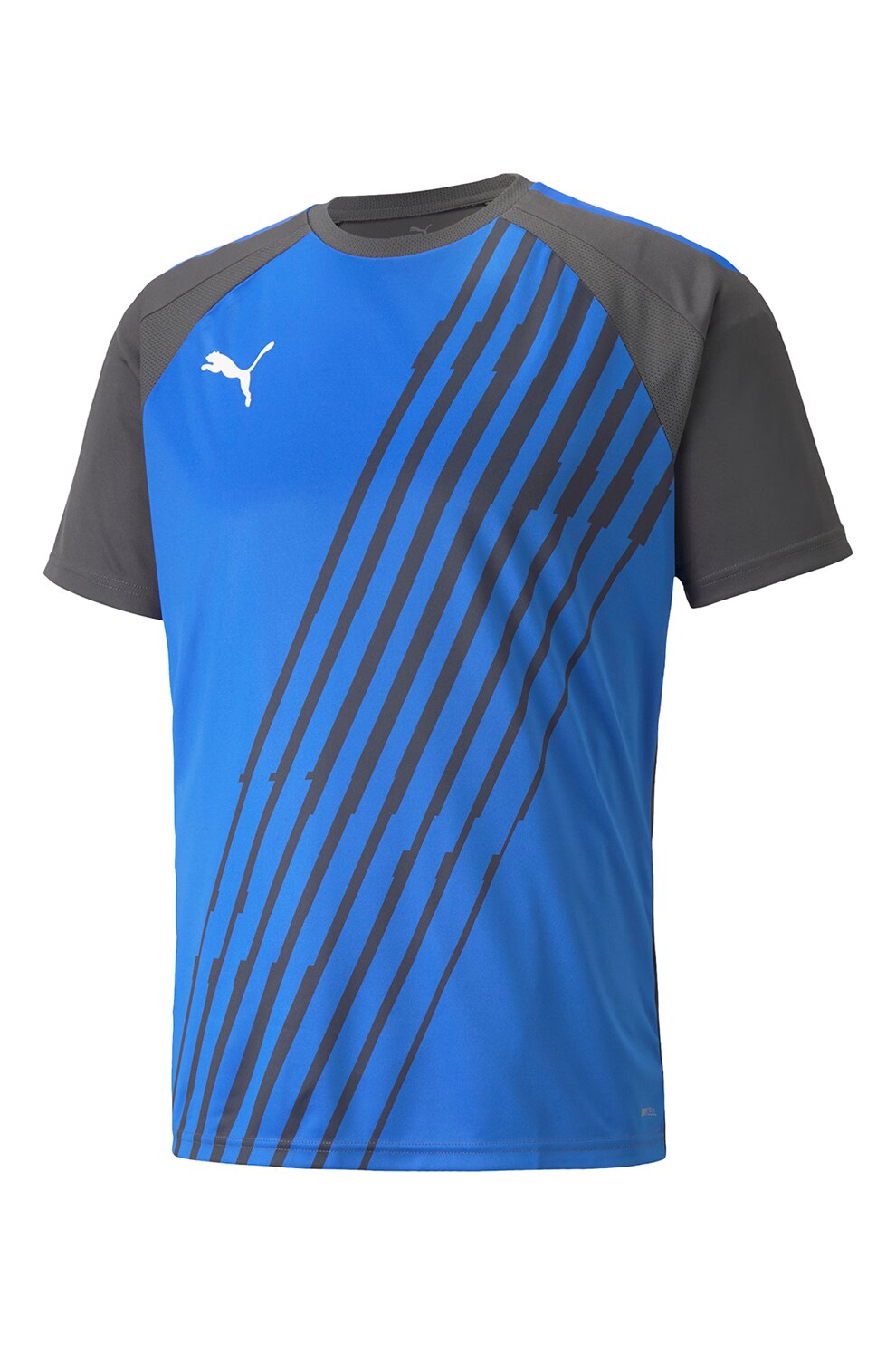 Puma, Tricou cu maneci raglan, pentru fotbal TeamLIGA, Albastru/Gri