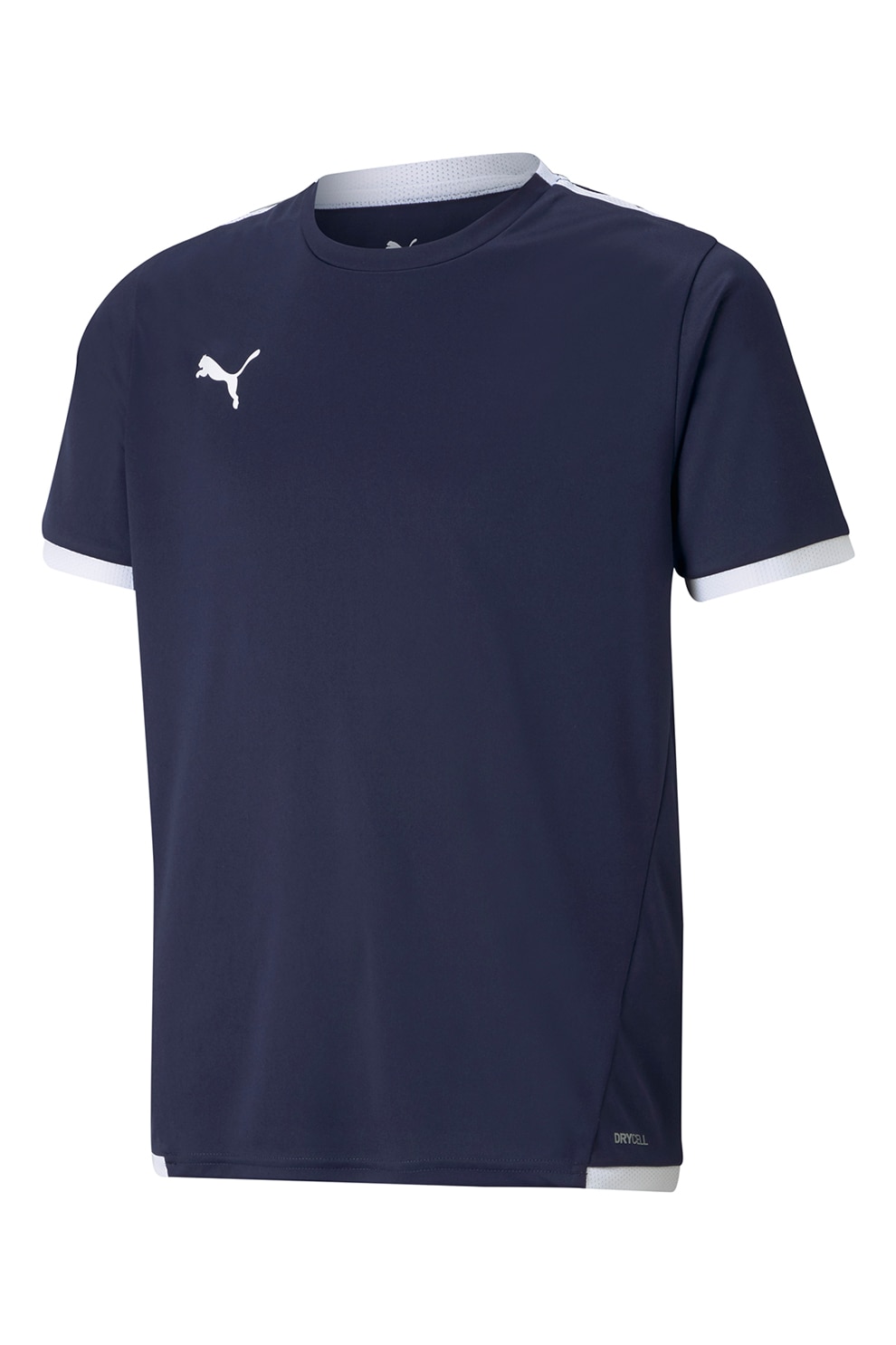 Puma, Tricou cu decolteu la baza gatului pentru fotbal teamLIGA, Bleumarin/Alb