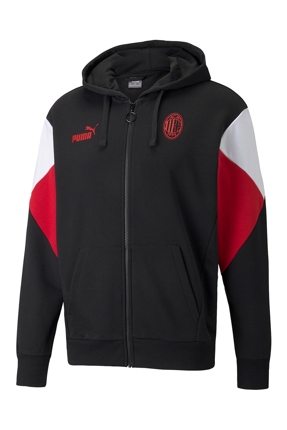 Puma, Hanorac cu fermoar pentru fotbal ACM FtblCulture, Rosu/Negru