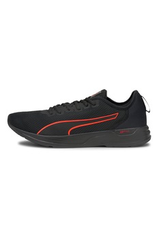 Puma, Pantofi din plasa cu detalii logo pentru alergare Accent, Negru/Oranj