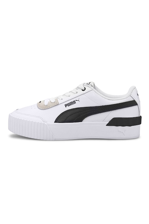 Puma, Carina Lift bőrszegélyes sneaker, Fehér/Fekete, 36