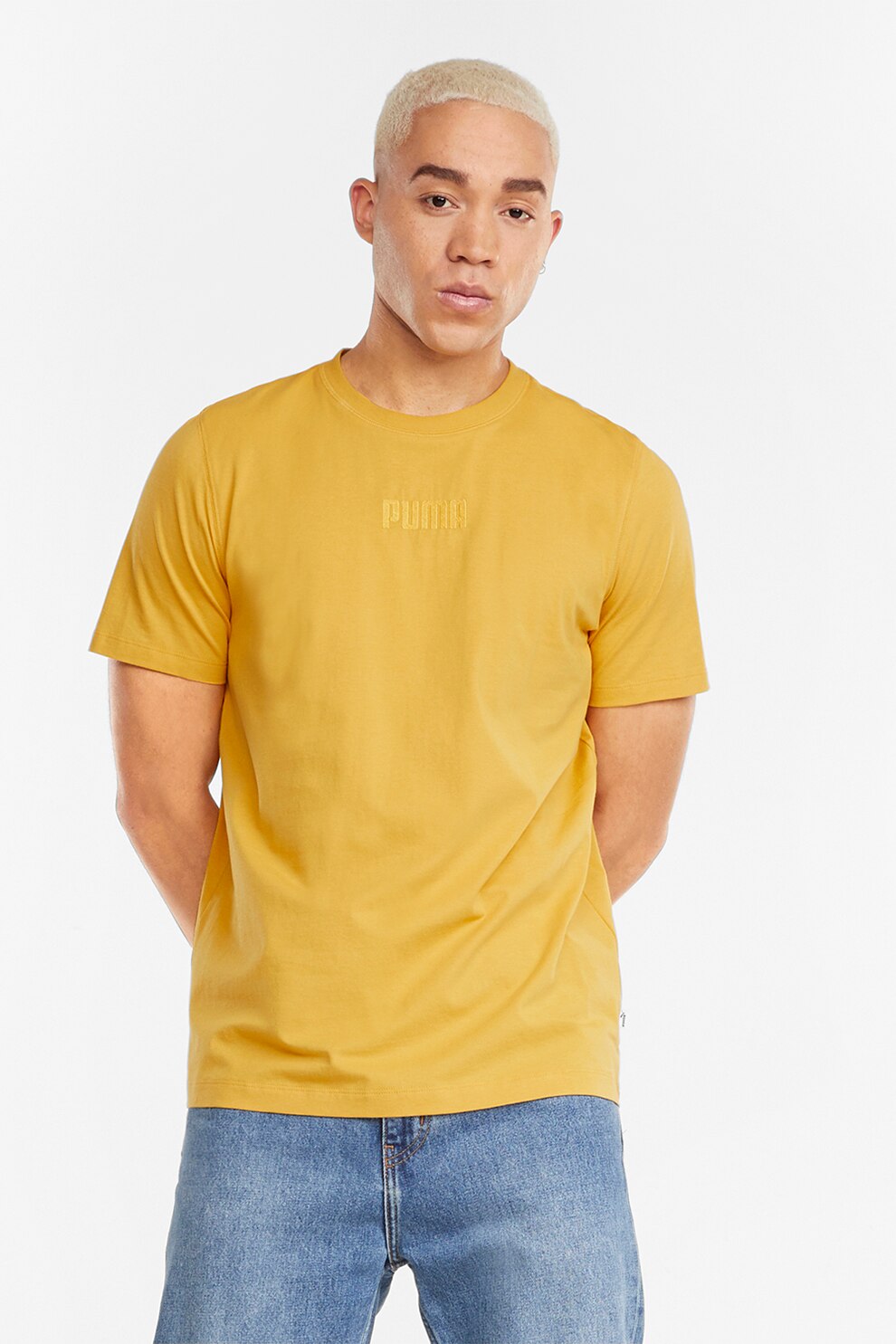 Puma, Tricou cu logo Modern Basics, Galben sofran