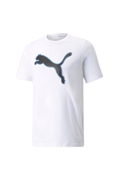 Puma, Tricou cu imprimeu logo Modern Sports, Alb/Negru/Albastru