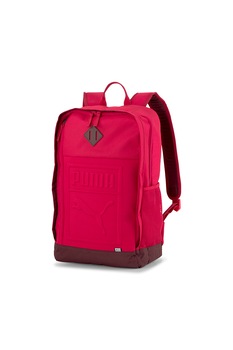 Puma, Rucsac patrat cu amortizare si logo in relief, Rosu/Negru Puma, Rucsac patrat cu amortizare si logo in relief, Rosu/Negru