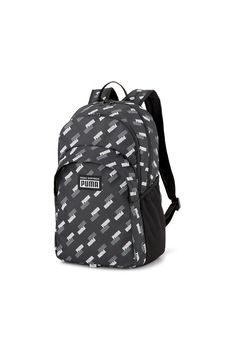 Puma, Rucsac cu imprimeu si buzunare laterale din plasa Academy, Negru/Alb Puma, Rucsac cu imprimeu si buzunare laterale din plasa Academy, Negru/Alb