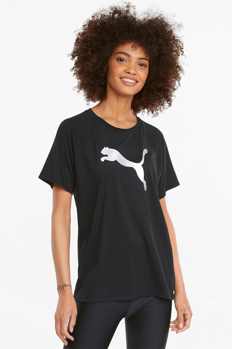 Puma, Tricou relaxed fit Evostripe, Negru/Argintiu
