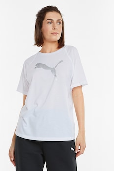 Puma, Tricou relaxed fit Evostripe, Alb/Argintiu Puma, Tricou relaxed fit Evostripe, Alb/Argintiu