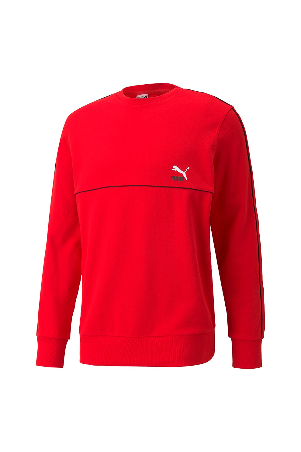 Puma, Bluza sport regular fit cu decolteu la baza gatului, Rosu vermilion