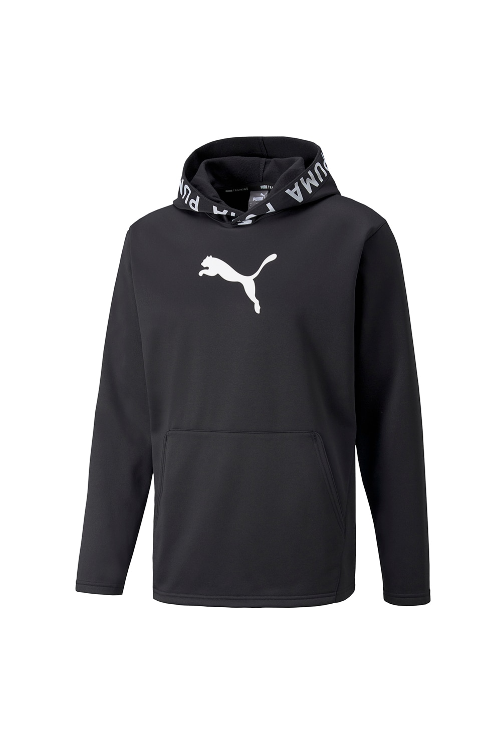 Puma, Hanorac cu buzunar kangaroo, pentru fitness, Negru/Alb