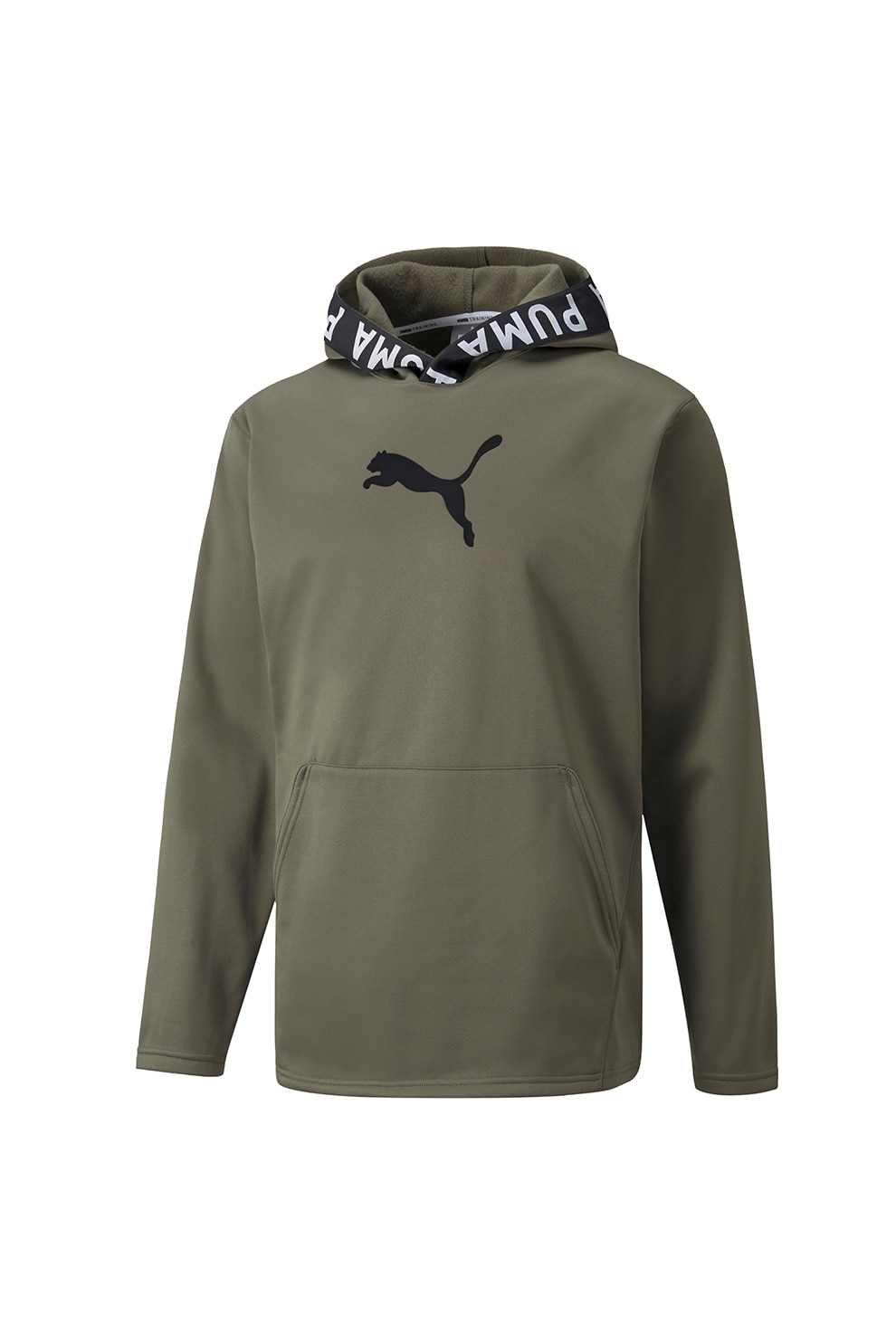 Puma, Hanorac cu buzunar kangaroo, pentru fitness, Verde militar