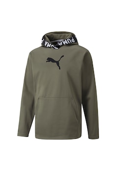 Puma, Hanorac cu buzunar kangaroo, pentru fitness, Verde militar Puma, Hanorac cu buzunar kangaroo, pentru fitness, Verde militar