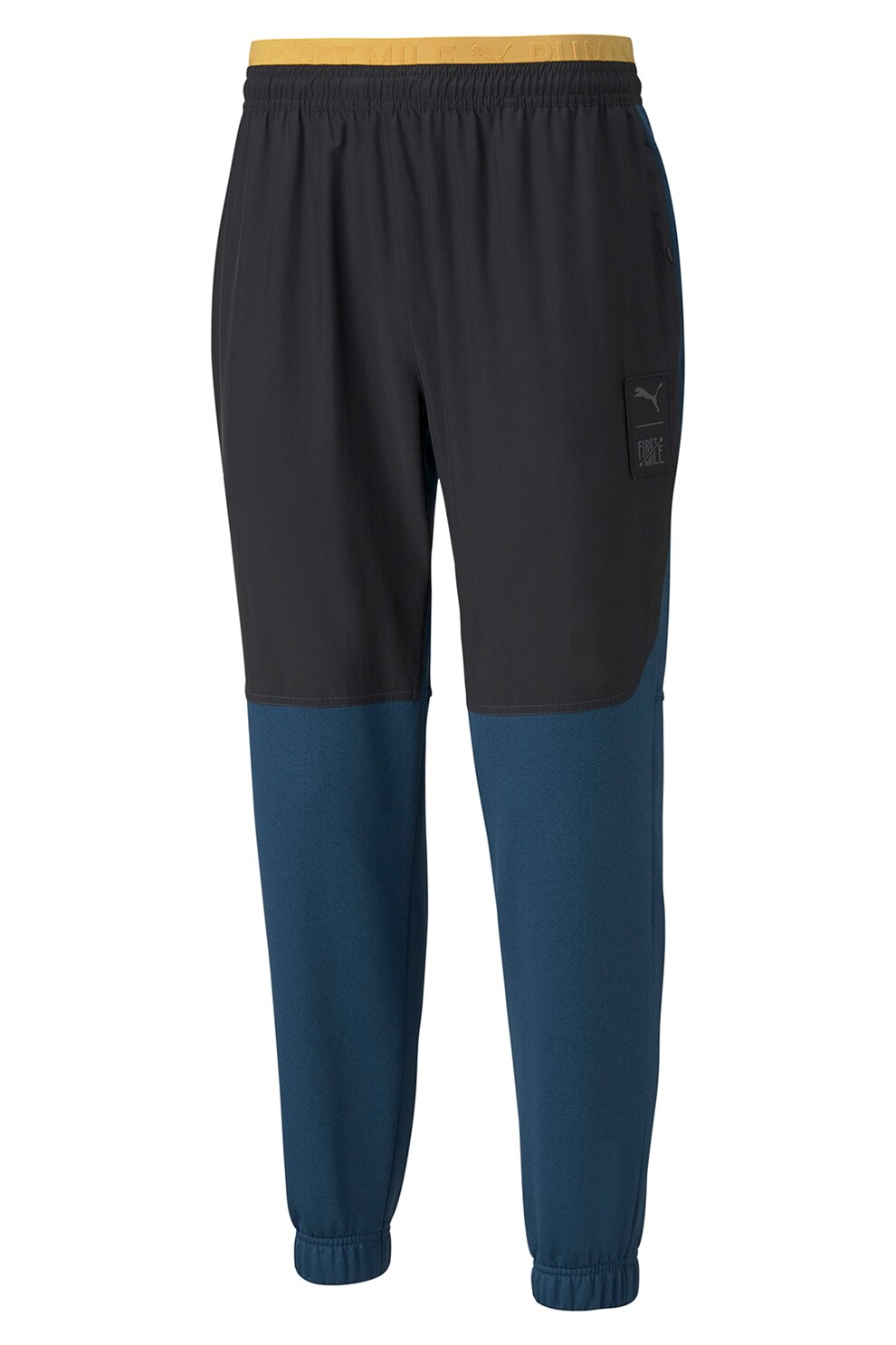 Puma, Pantaloni jogger pentru antrenament First Mile, Negru stins/bleumarin inchis
