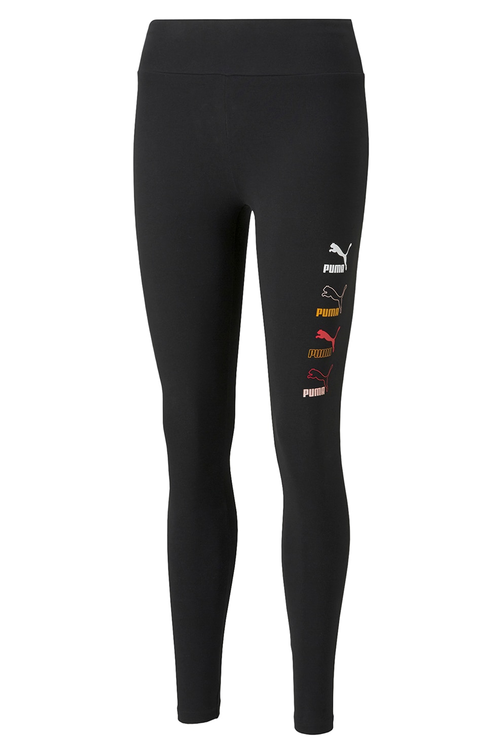 Puma, Colanti din amestec de bumbac cu imprimeu logo, Negru