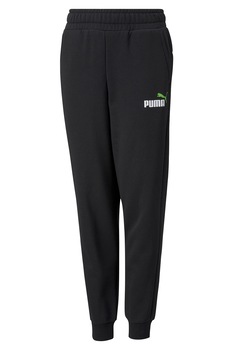 Puma, Pantaloni sport, baieti, cu logo, Essentials +2 Colour, Negru/Alb optic