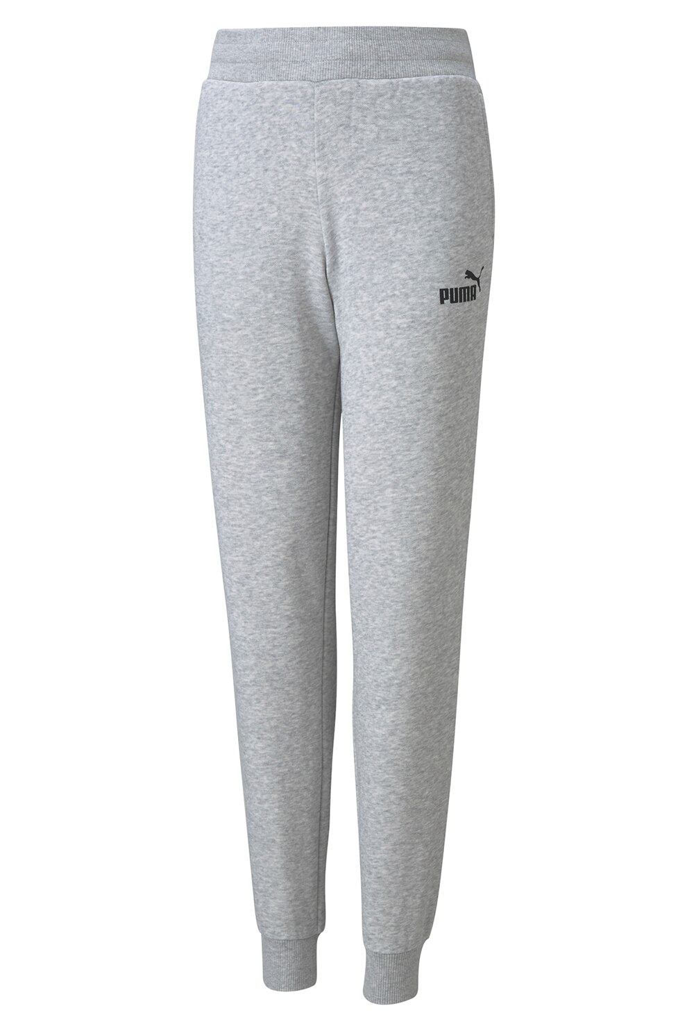 Puma, Pantaloni sport cu imprimeu logo Essesntial, Gri deschis melange