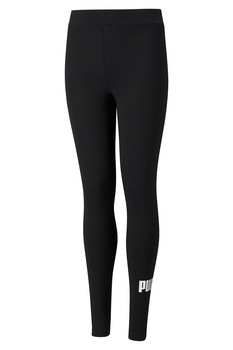 Puma, Colanti tight fit cu detaliu logo Essentials+, Negru Puma, Colanti tight fit cu detaliu logo Essentials+, Negru