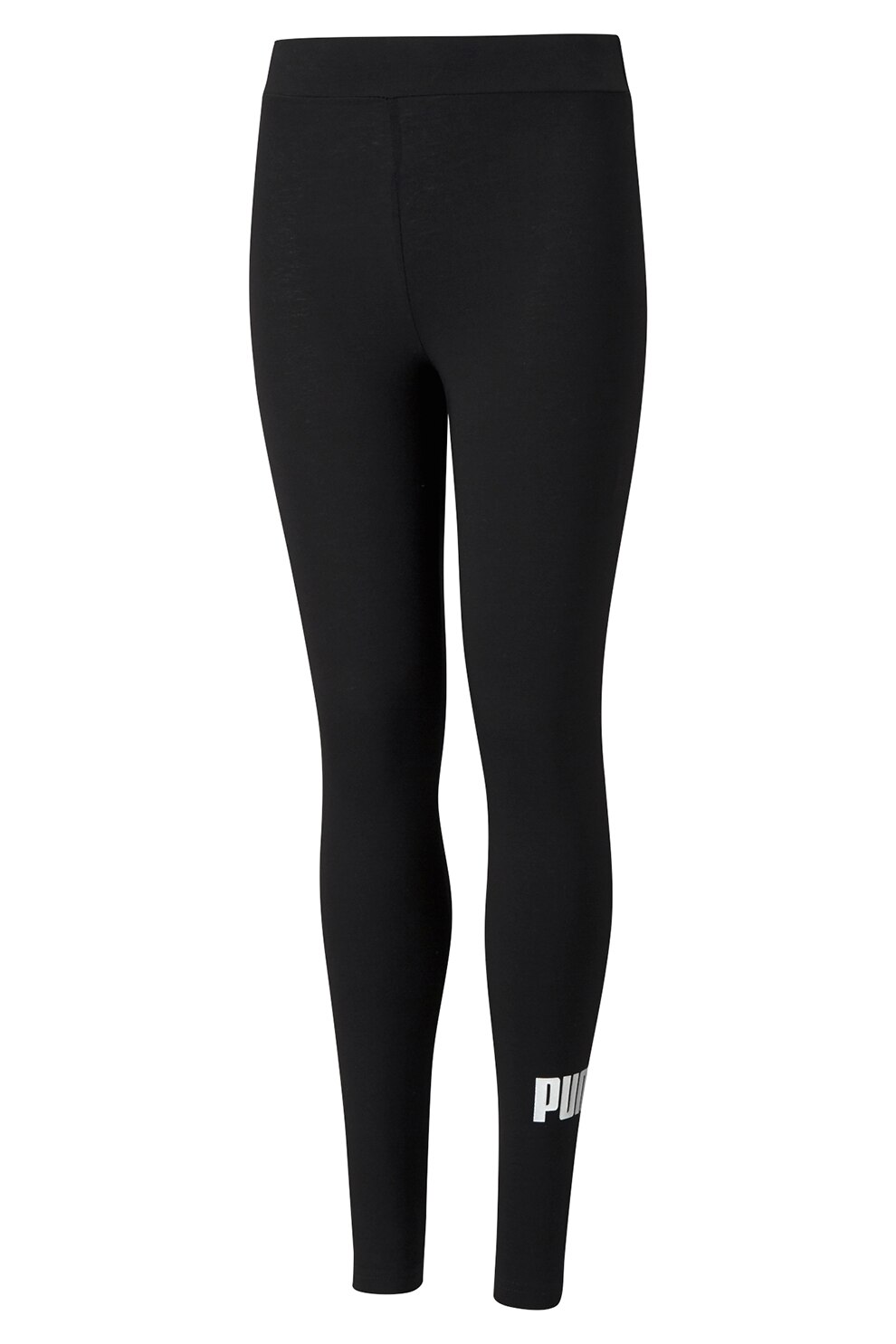 Puma, Colanti tight fit cu detaliu logo Essentials+, Negru