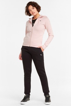 Puma, Trening cu gluga si imprimeu logo, Roz pal Puma, Trening cu gluga si imprimeu logo, Roz pal