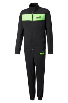 Puma, Trening cu fermoar si detalii logo, Negru, 176 CM Standard Puma, Trening cu fermoar si detalii logo, Negru, 176 CM Standard