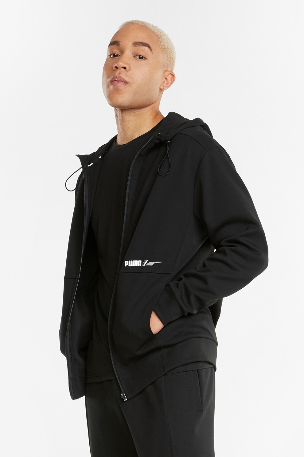 Puma, Hanorac cu fermoar si buzunare laterale, Negru