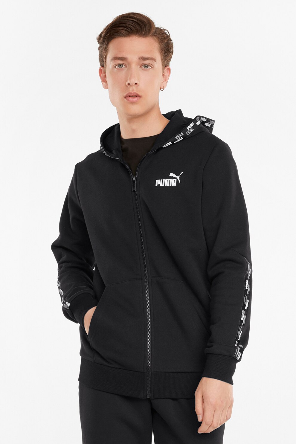 Puma, Hanorac cu buzunare oblice Power Tape, Negru