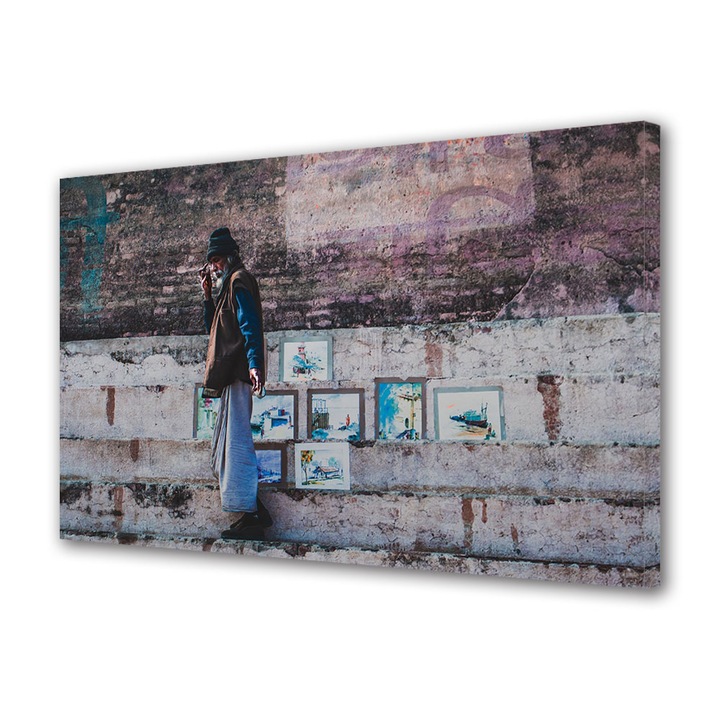 Tablou Canvas Fosforescent, Luminos in Intuneric, Premium, Art Star, Arta de vanzare, Urban, Panza pe cadru de lemn, Decoratiuni Moderne pentru Casa, 20 x 30 cm