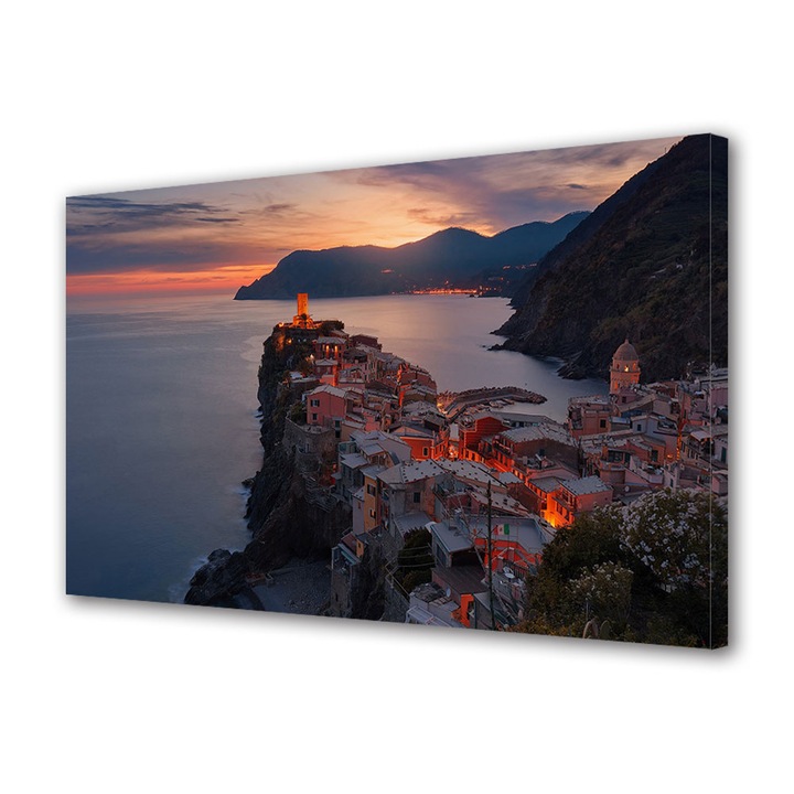Tablou Canvas Premium, Art Star, Cinque Terre parc national, Urban, Panza pe cadru de lemn, Decoratiuni Moderne pentru Casa, 20 x 30 cm