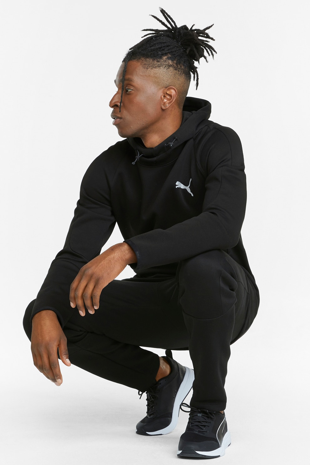 Puma, Hanorac cu snur si buzunar cu fermoar, Negru