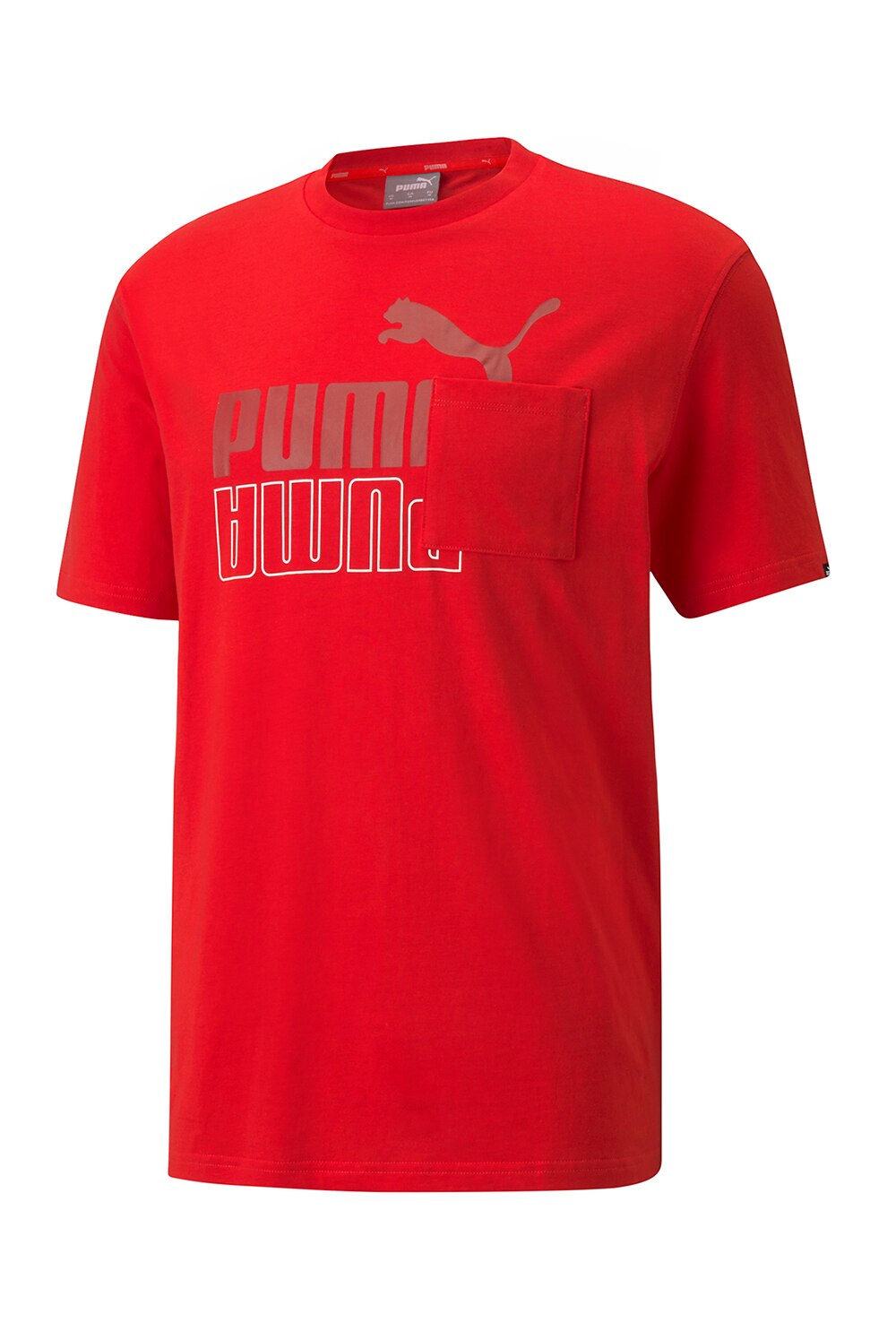 Puma, Tricou cu logo si buzunar pe piept Power, Rosu