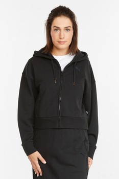 Puma, Hanorac de bumbac cu logo, Negru Puma, Hanorac de bumbac cu logo, Negru