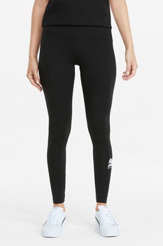 Puma, Colanti din amestec de bumbac cu logo, Negru Puma, Colanti din amestec de bumbac cu logo, Negru